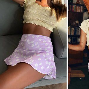 Princess Polly Floral Purple & White Olton Mini Skirt (2)